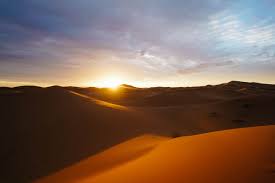 Sun rise in desert